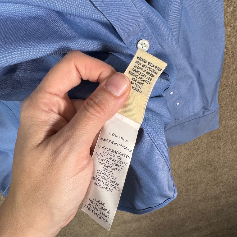 L.L.Bean Button Down Shirt Womens Small Blue Wrinkle‎ Free Cotton Long Sleeve - Picture 10 of 10